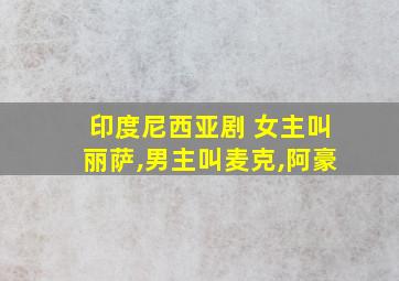 印度尼西亚剧 女主叫丽萨,男主叫麦克,阿豪